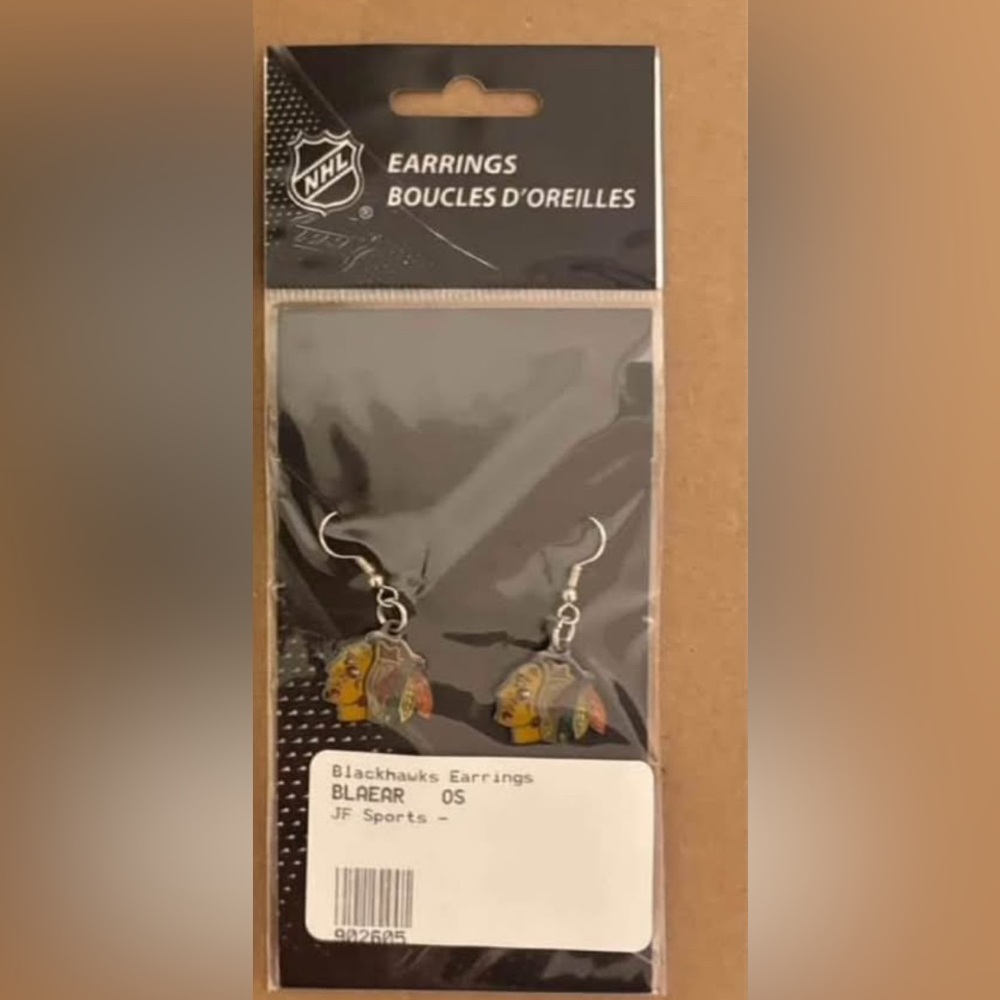 BULK BUY - 10 Pairs of NHL Chicago Blackhawks Earrings - New in Package